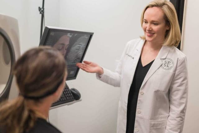 Dr. Kesty with patient consultation