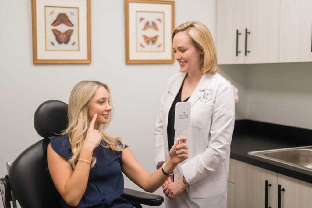 Dr. Kesty performing wrinkle relaxer treatment